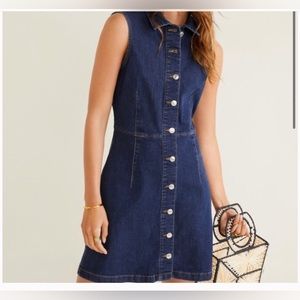 Mango sleeveless denim dress. NWOT
